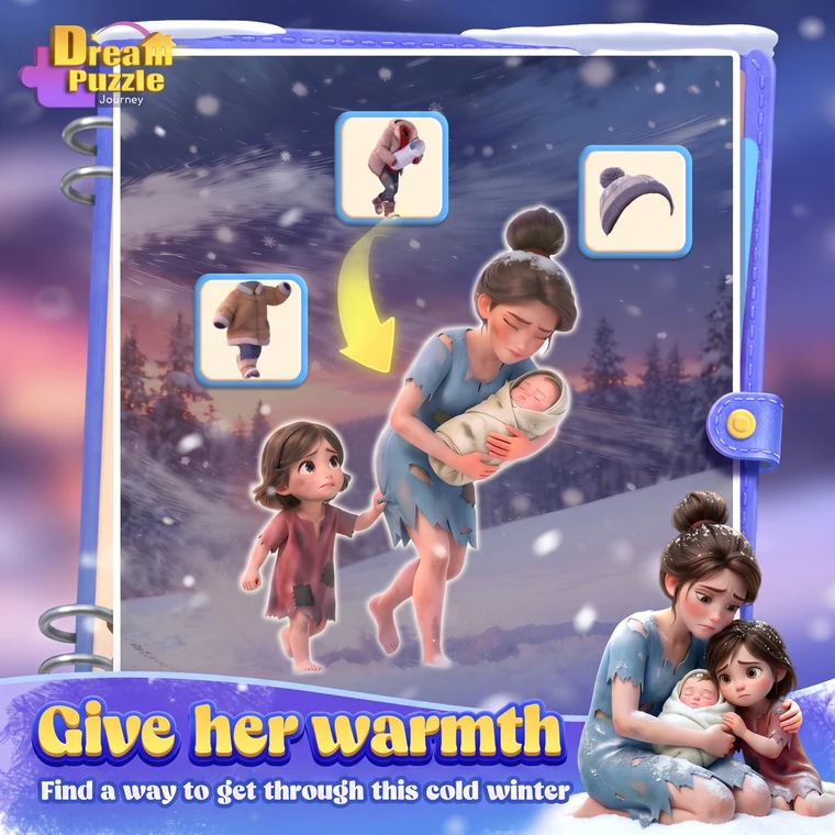 Puzzle fragments being matched in Dream Puzzle Journey
